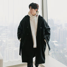 Load image into Gallery viewer, Sicilian men&#39;s winter new suit collar mid-length woolen coat Korean loose casual black jacket men 4495838492156 4495838492158 4495838492154
