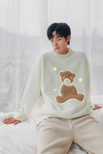 Load image into Gallery viewer, Sicilian men&#39;s youth winter new pullover sweater men&#39;s flocking cute bear casual crew neck sweater
