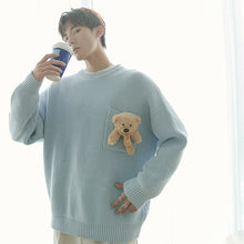 Load image into Gallery viewer, Sicilian men&#39;s autumn casual long-sleeved sweater men&#39;s loose Korean version of the trend of personality bear pullover sweater
