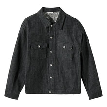 Load image into Gallery viewer, Sicilian men&#39;s autumn design sense of both sides wear denim jacket male Korean version of the trend letter men&#39;s printed jacket
