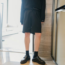 Load image into Gallery viewer, Sicilian men&#39;s casual suit five-point pants male Korean version of the trend of men&#39;s loose straight black suit shorts
