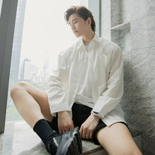 Load image into Gallery viewer, Sicilian men&#39;s autumn thin coat white shirt male Korean style trend loose men&#39;s printed white shirt
