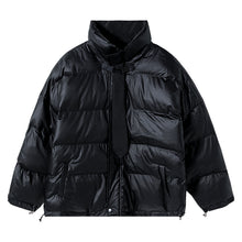 Load image into Gallery viewer, Sicilian men&#39;s stand-up collar jacket design sense tie bread clothes Korean style loose trend jacket men
