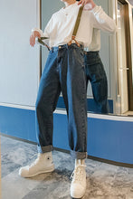 Load image into Gallery viewer, Sicilian Men&#39;s Spring Dark Blue Straight Overalls Men&#39;s Trendy Korean Fashion Casual Jeans Men&#39;s Loose
