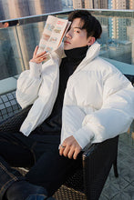 Load image into Gallery viewer, 【Spot quick delivery】Short white bread jacket men&#39;s loose thicker cotton jacket men&#39;s winter
