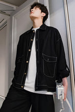Load image into Gallery viewer, Sicily Men&#39;s 2020 New Spring Men&#39;s Thin Jacket Men&#39;s Korean Style Trend Loose Topline Black Jacket
