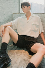 Load image into Gallery viewer, Sicilian men&#39;s summer Cuban collar short-sleeved white shirt male Korean version of the trend handsome loose men&#39;s white shirt
