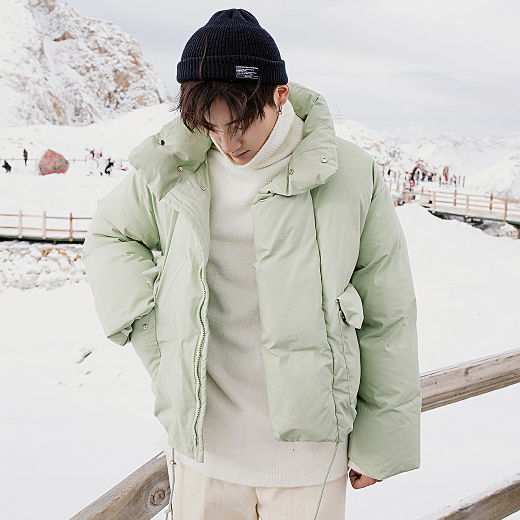 【Spot quick delivery】Men's thick short bread clothes Korean style trendy brand loose casual jacket men's winter