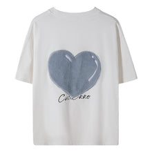 Load image into Gallery viewer, Sicilian men&#39;s loose short-sleeved t-shirt men&#39;s 2021 new ins tide brand love flocking round neck t-shirt
