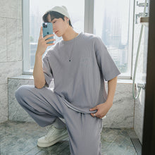 Load image into Gallery viewer, Sicilian men&#39;s spring loose-fitting casual pants sports suit men&#39;s short-sleeved sweater round neck two-piece suit
