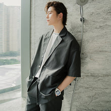 Load image into Gallery viewer, Sicilian men&#39;s summer thin short-sleeved suit jacket shorts two-piece men&#39;s Korean suit suit men
