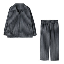 Load image into Gallery viewer, Sicilian men&#39;s spring stand-up collar jacket and leggings two-piece suit men&#39;s plaid casual sports suit men&#39;s trend
