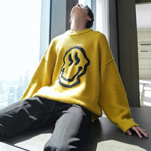 Load image into Gallery viewer, Sicilian men&#39;s youth autumn and winter new pullover round neck smiley face sweater loose trend lazy style sweater
