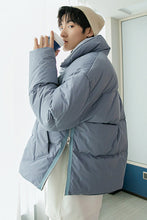 Load image into Gallery viewer, Sicilian men&#39;s mid-high collar down jacket design sense slits warm cotton jacket Korean style loose jacket
