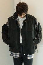 Load image into Gallery viewer, Sicilian men&#39;s plaid stitching fake two-piece jacket male Korean version of the trend of loose men&#39;s spring and autumn jackets
