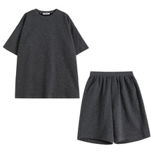 Load image into Gallery viewer, Sicilian men&#39;s summer loose short-sleeved t-shirt men&#39;s pleated trend handsome sports shorts men&#39;s casual suit
