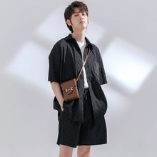 Load image into Gallery viewer, Sicilian Men&#39;s 2021 New Folded Loose Short Sleeve Shirt Men&#39;s Loose Straight Shorts Men&#39;s Casual Suit
