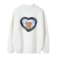Load image into Gallery viewer, Sicilian men&#39;s new style loose long-sleeved back cute reflective bear trend all-match white high-neck sweater
