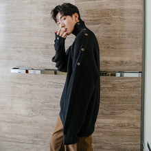 Load image into Gallery viewer, Sicilian men&#39;s winter new turtleneck sweater design sense decorative buckle trend loose handsome men&#39;s sweater

