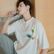 Load image into Gallery viewer, Sicilian men&#39;s summer Hong Kong style half-sleeved men&#39;s tide brand trend five-point sleeve t-shirt boys white short-sleeved t-shirt
