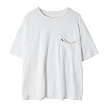 Load image into Gallery viewer, Sicilian men&#39;s spring men&#39;s Korean short-sleeved men&#39;s trendy brand trend loose five-point sleeve pocket white t-shirt men
