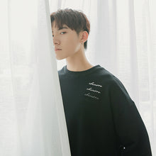 Load image into Gallery viewer, Sicilian Men&#39;s Spring Thin Korean Tops Men&#39;s Loose Long Sleeve Printed White Round Neck Sweater Men&#39;s All-match
