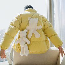 Load image into Gallery viewer, Sicilian men&#39;s winter new stand-up collar cotton-padded jacket design sense cute flocking bear padded bread jacket men
