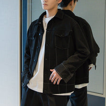 Load image into Gallery viewer, Sicilian men&#39;s autumn deerskin velvet jacket male Korean version of the trend handsome loose men&#39;s black lapel jacket
