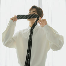 Load image into Gallery viewer, Sicilian men&#39;s spring college style tie white shirt male Korean style trend loose design white shirt

