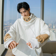 Load image into Gallery viewer, Sicilian men&#39;s winter new men&#39;s hooded sweater thickened flocking bear casual cute fake two-piece tops
