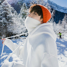 Load image into Gallery viewer, Sicilian men&#39;s trendy loose top men&#39;s autumn knit stitching and velvet high-neck hooded sweater men
