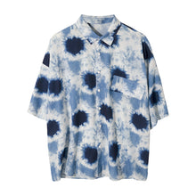 Load image into Gallery viewer, Sicilian men&#39;s summer tie-dye short-sleeved shirt male Korean style trendy handsome loose men&#39;s five-point sleeve shirt
