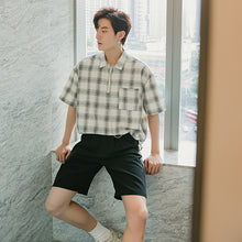 Load image into Gallery viewer, Sicilian men&#39;s summer thin white short-sleeved shirt male Korean version of the trend loose men&#39;s white shirt
