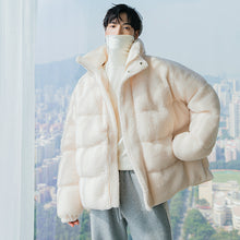 Load image into Gallery viewer, Sicilian men&#39;s lamb velvet jacket Korean version of the trend of loose young people warm thick padded coat men
