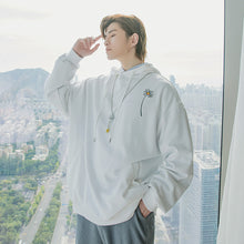 Load image into Gallery viewer, Sicilian men&#39;s clothing send necklaces autumn Korean tops for boys loose embroidered white hooded sweater men trend
