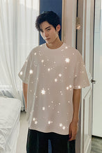Load image into Gallery viewer, Sicilian men&#39;s clothing Hong Kong style white half-sleeved men&#39;s trend loose five-point sleeve men&#39;s reflective printing short-sleeved t-shirt

