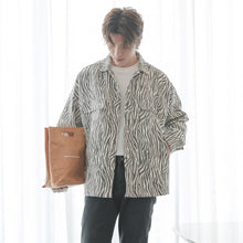 Load image into Gallery viewer, Sicilian men&#39;s lapel jacket male autumn and winter handsome casual long-sleeved zebra pattern jacket male Korean trend top
