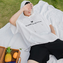 Load image into Gallery viewer, Sicilian Men&#39;s Summer Casual White Short Sleeve Sweater Men&#39;s Hooded 2021 New Thin Loose Tide Brand Top
