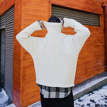 Load image into Gallery viewer, Sicilian men&#39;s men&#39;s bottoming shirt plaid stitching fake two-piece turtleneck sweater men&#39;s handsome trend
