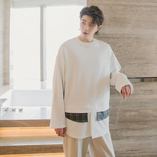 Load image into Gallery viewer, Sicilian men&#39;s Korean style design blouse for boys loose fake two-piece white pullover sweater for men
