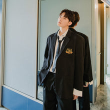 Load image into Gallery viewer, 【Take a 40% off straight down】College wind tie white shirt Korean fashion casual men&#39;s white shirt jacket
