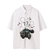 Load image into Gallery viewer, Sicilian men&#39;s assembly shoulder bag summer print short-sleeved shirt men&#39;s Korean version of the trend loose boys white shirt
