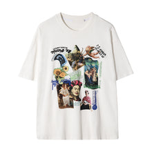 Load image into Gallery viewer, Sicilian men&#39;s summer printing short-sleeved men&#39;s tide brand trend five-point sleeve loose men&#39;s half-sleeved white t-shirt
