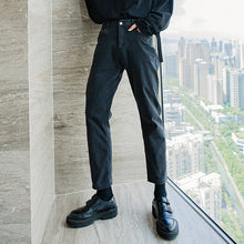 Load image into Gallery viewer, Sicilian men&#39;s autumn casual pants men&#39;s Korean version of the trend of men&#39;s nine-point black loose straight jeans
