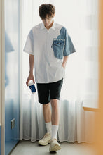 Load image into Gallery viewer, Sicilian men&#39;s summer white design short-sleeved shirt male Korean version of the trend of loose men&#39;s high-end shirt
