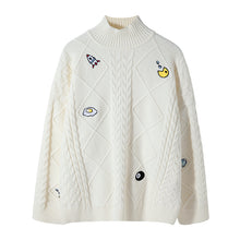 Load image into Gallery viewer, Sicilian Men&#39;s Men&#39;s New Turtleneck Sweater Twist Embroidery All-match Long Sleeve Top Loose Casual Knitwear
