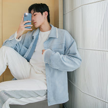 Load image into Gallery viewer, Sicilian men&#39;s spring clothing new men&#39;s deerskin velvet thin contrast color casual jacket coat trend loose long sleeves
