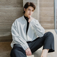 Load image into Gallery viewer, Sicilian men&#39;s autumn Korean version of the trend of men&#39;s inner base shirt loose diamond half-high collar long-sleeved t-shirt men
