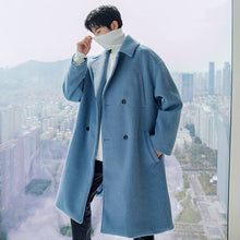 Load image into Gallery viewer, Sicilian men&#39;s winter Korean style trendy handsome jacket embroidery double-breasted long suit collar woolen coat
