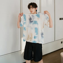 Load image into Gallery viewer, Sicilian men&#39;s summer Korean short-sleeved men&#39;s tide brand trend loose five-point sleeve men&#39;s half-sleeved tie-dye t-shirt
